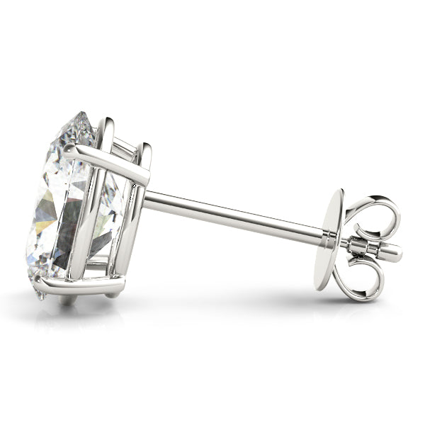 Oval Aura lab-grown diamond oval stud earrings, 14k white gold#Color_White Gold