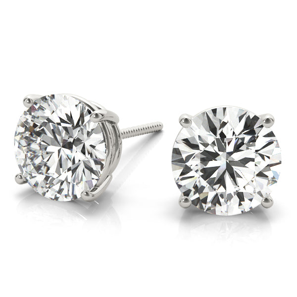 Quiet Glow lab-grown diamond stud earrings, screw back, 14k white gold#Color_White Gold