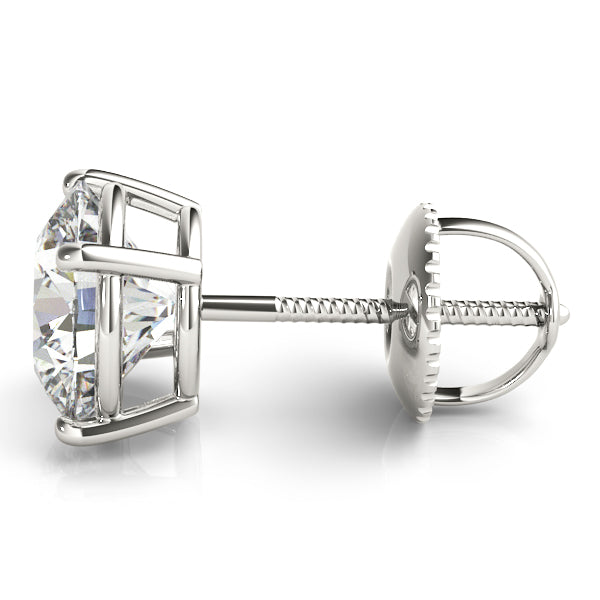 Quiet Glow lab-grown diamond stud earrings, screw back, 14k white gold#Color_White Gold