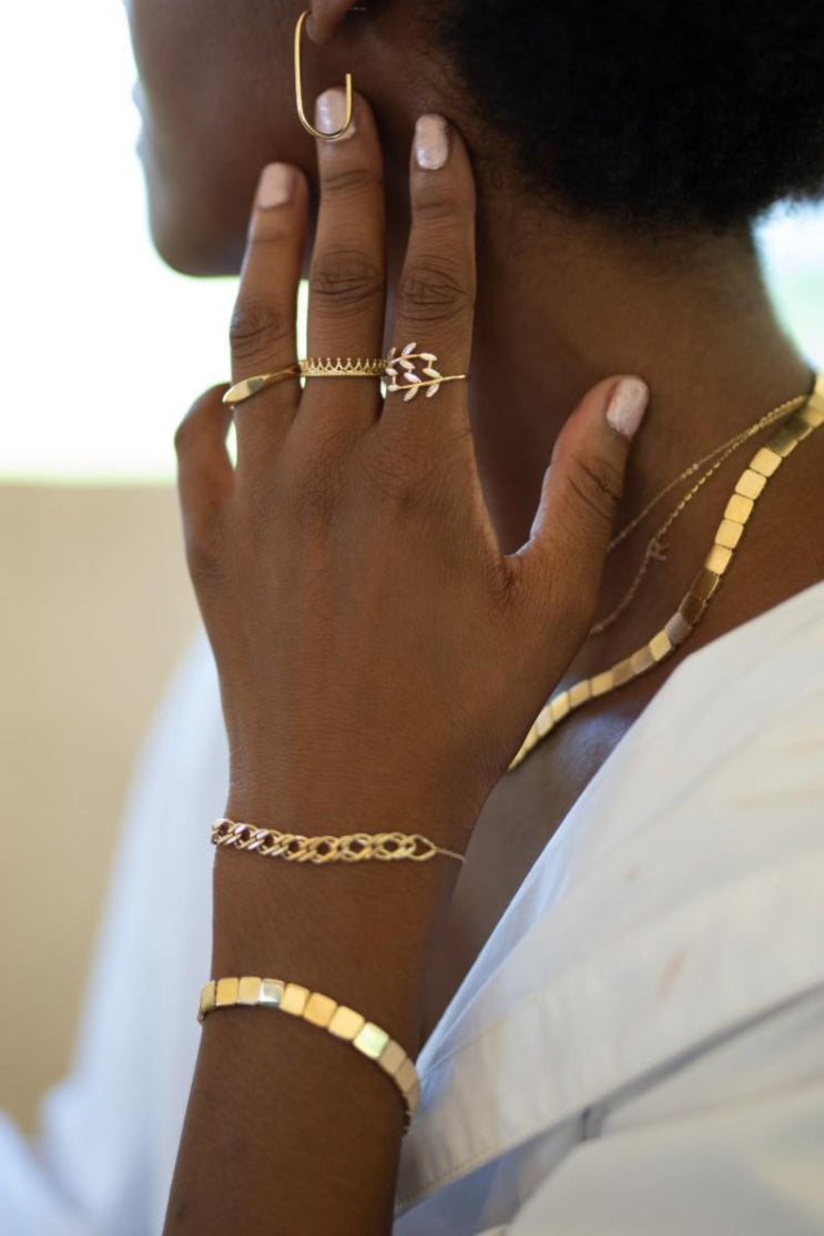 Given Leaf 14k gold leaf ring