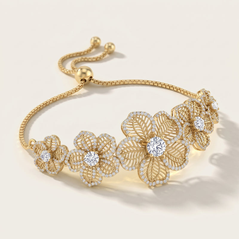 diamond blossom bolo bracelet