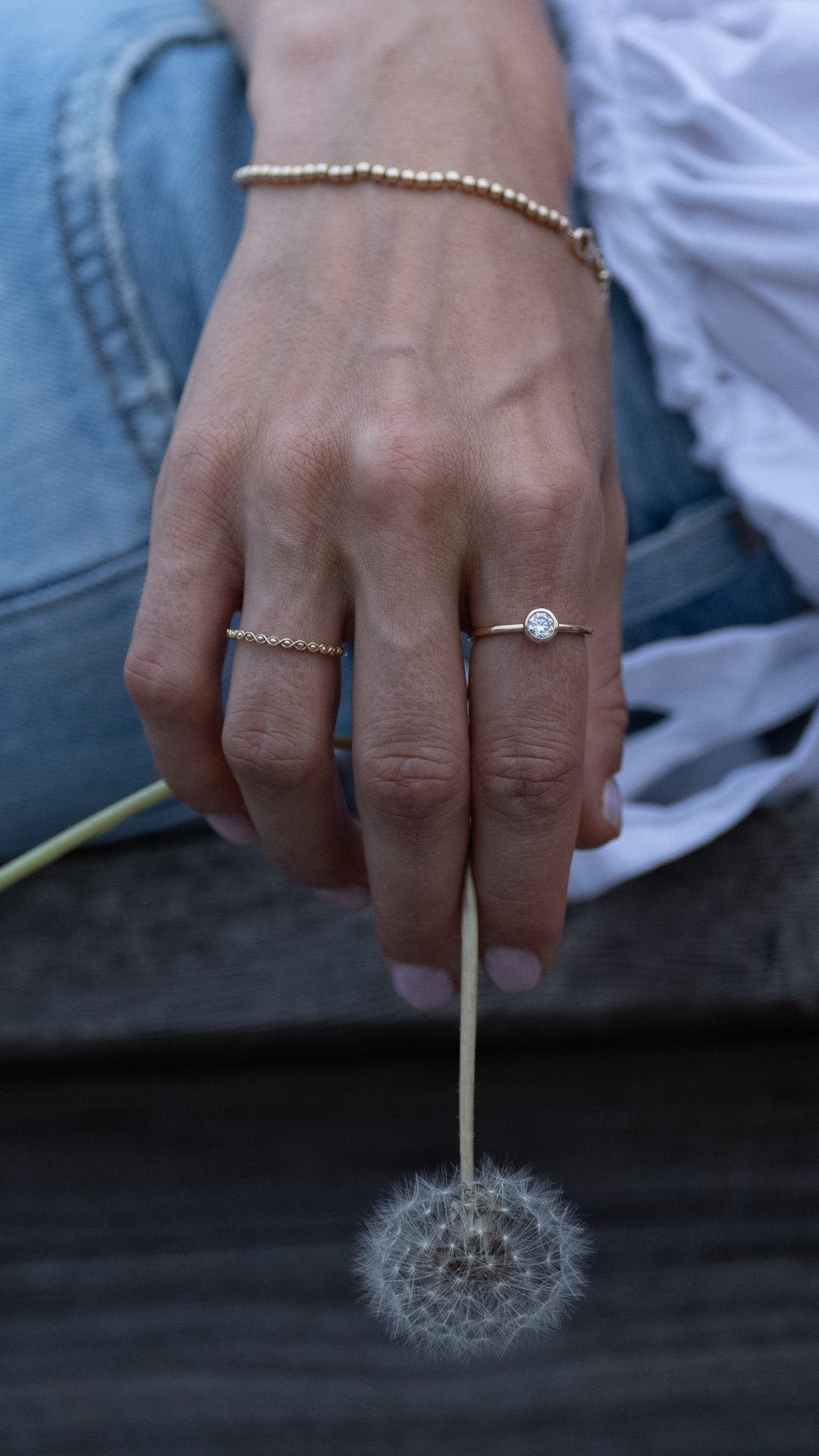 Single Word lab-grown diamond solitaire ring, 14k gold