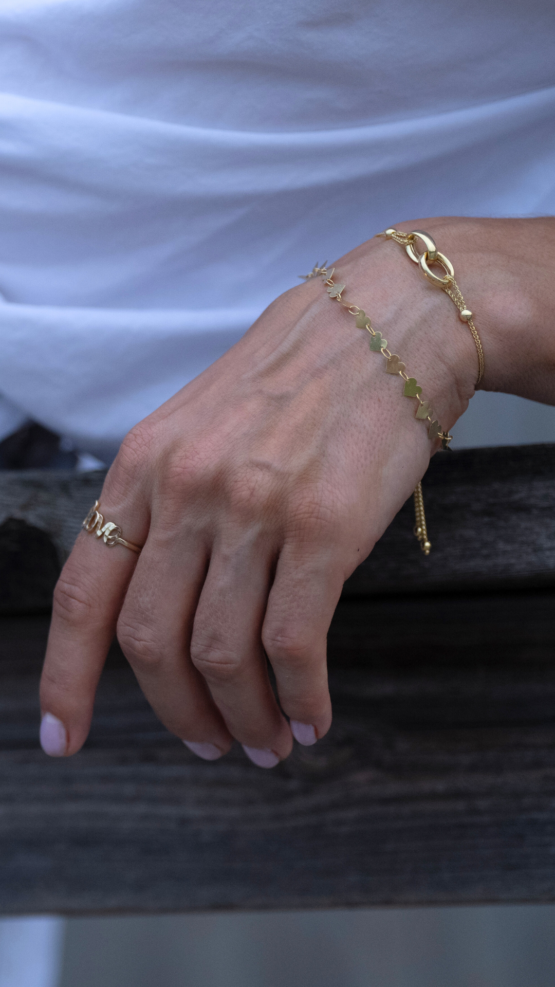 Woven Hearts 14k gold heart bracelet