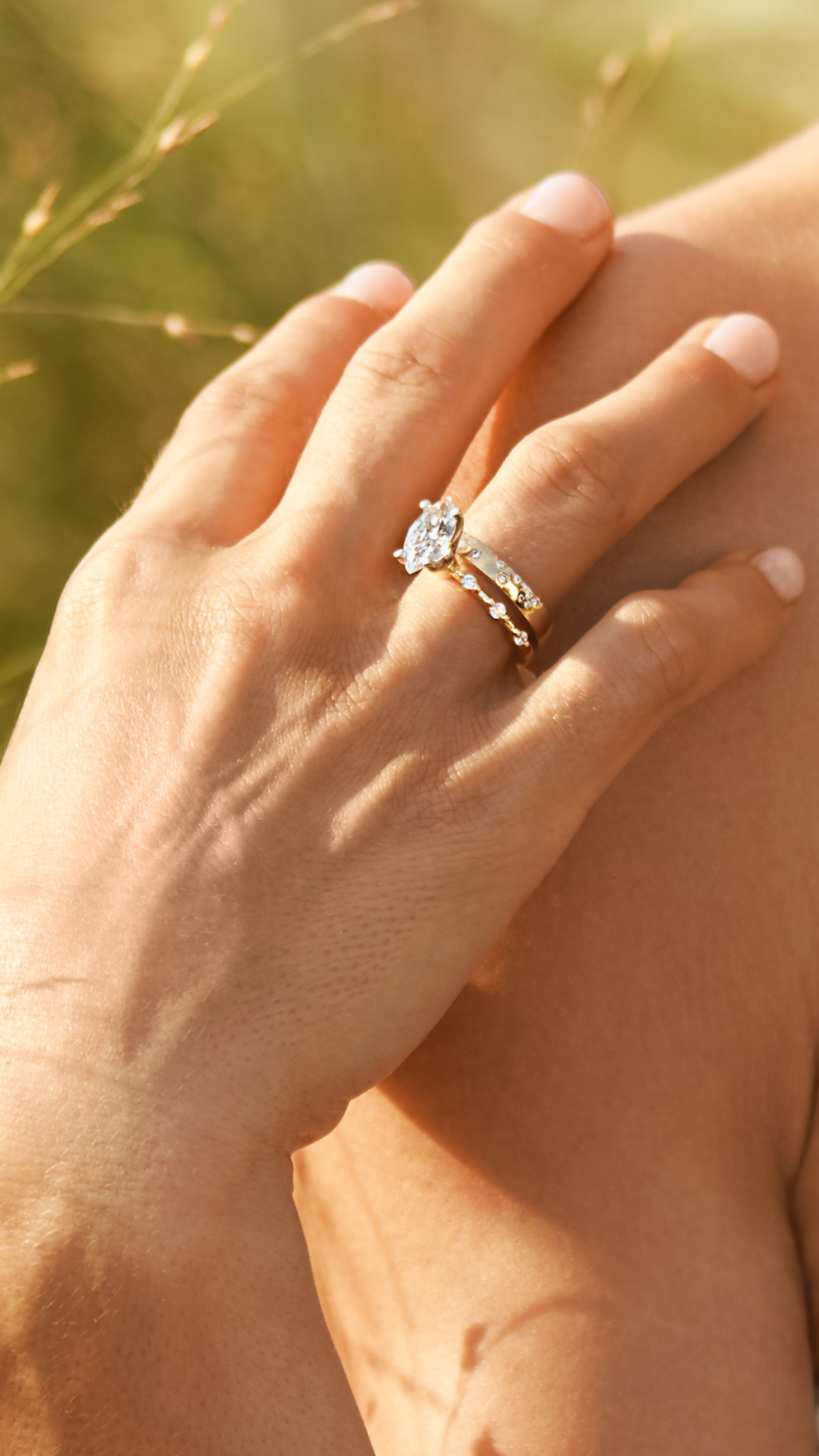 Scattered Bloom lab-grown diamond band, 14k gold