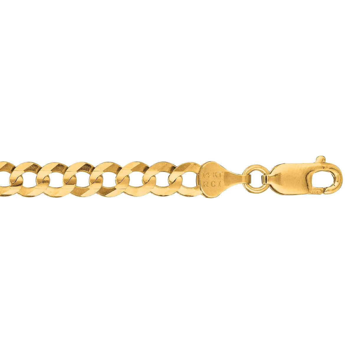 Parcel Curb 14k gold curb chain, 14k yellow gold, 5.7mm #Color_Yellow Gold