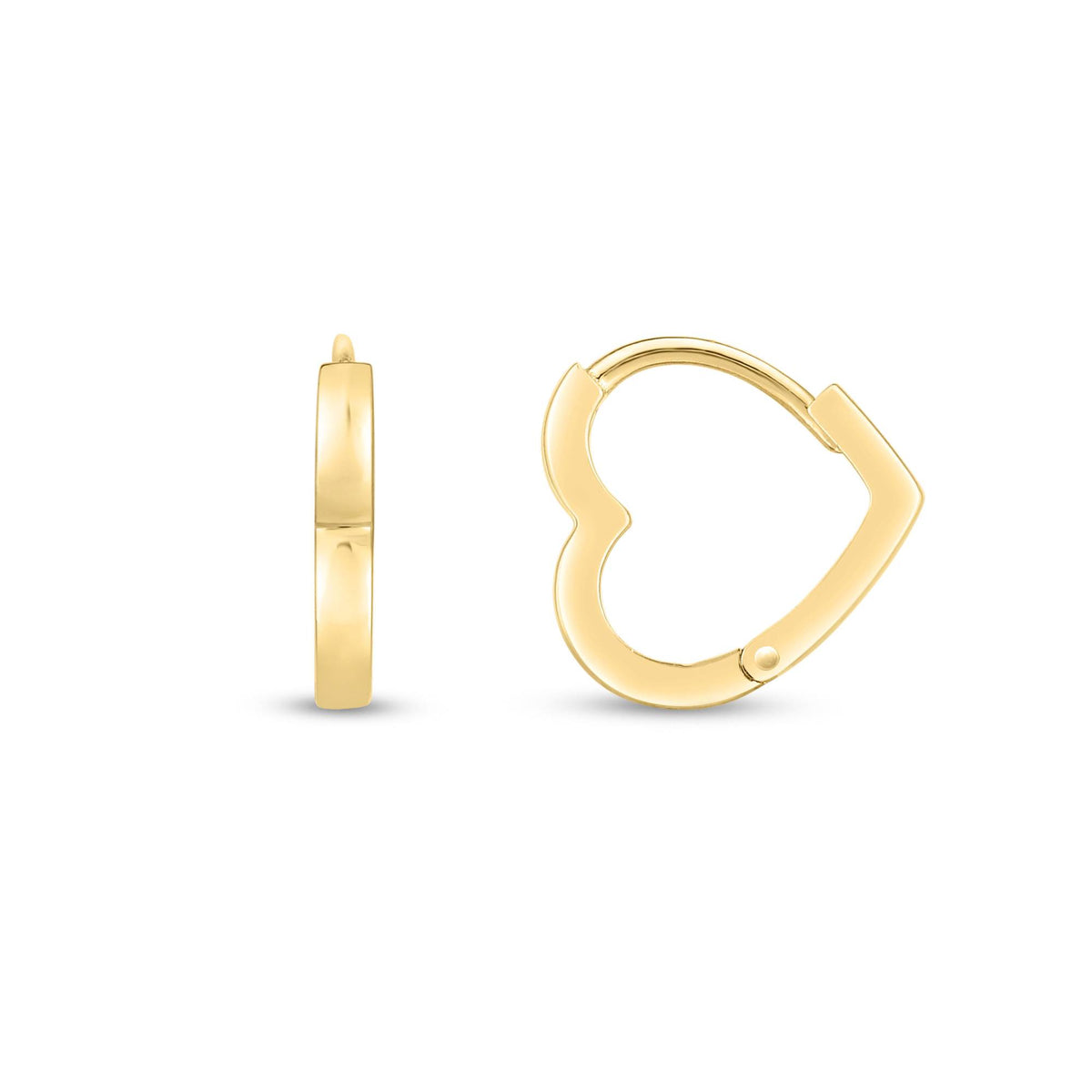 Heart Bound 14k gold heart huggie earrings