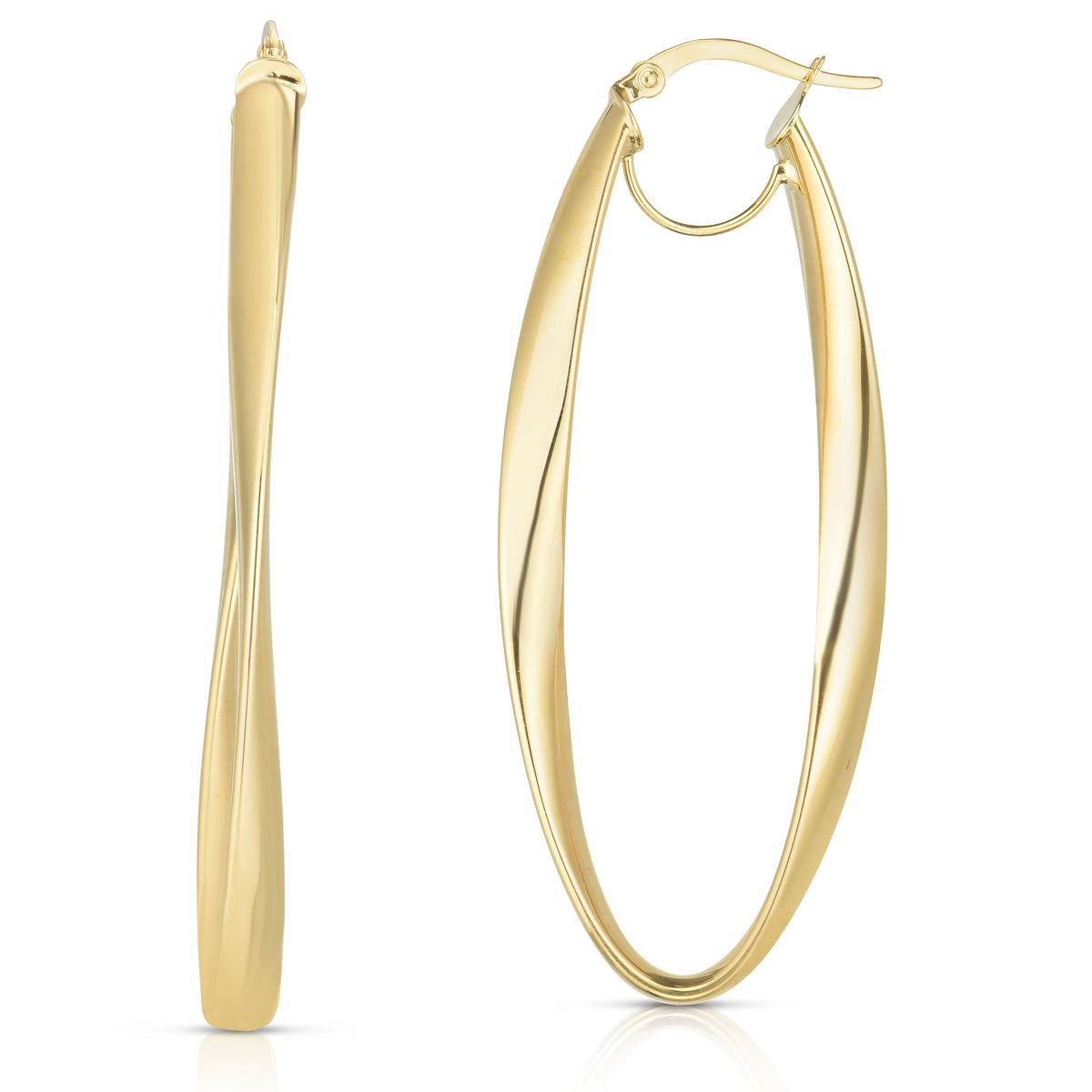 Twisted Glow 14k gold twist hoop earrings