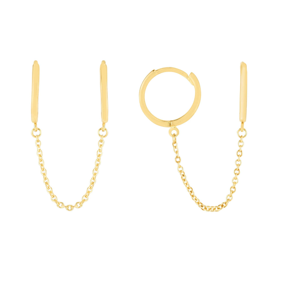 Woven Chains 14k gold chain earrings