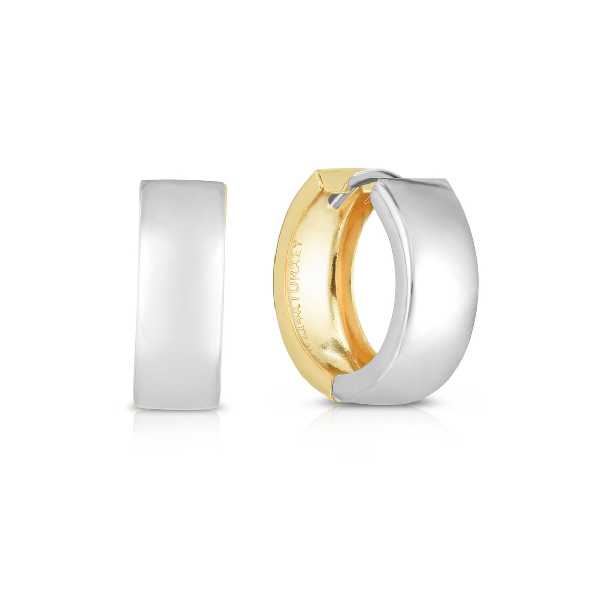 Twin Word 14k gold double hoop earrings
