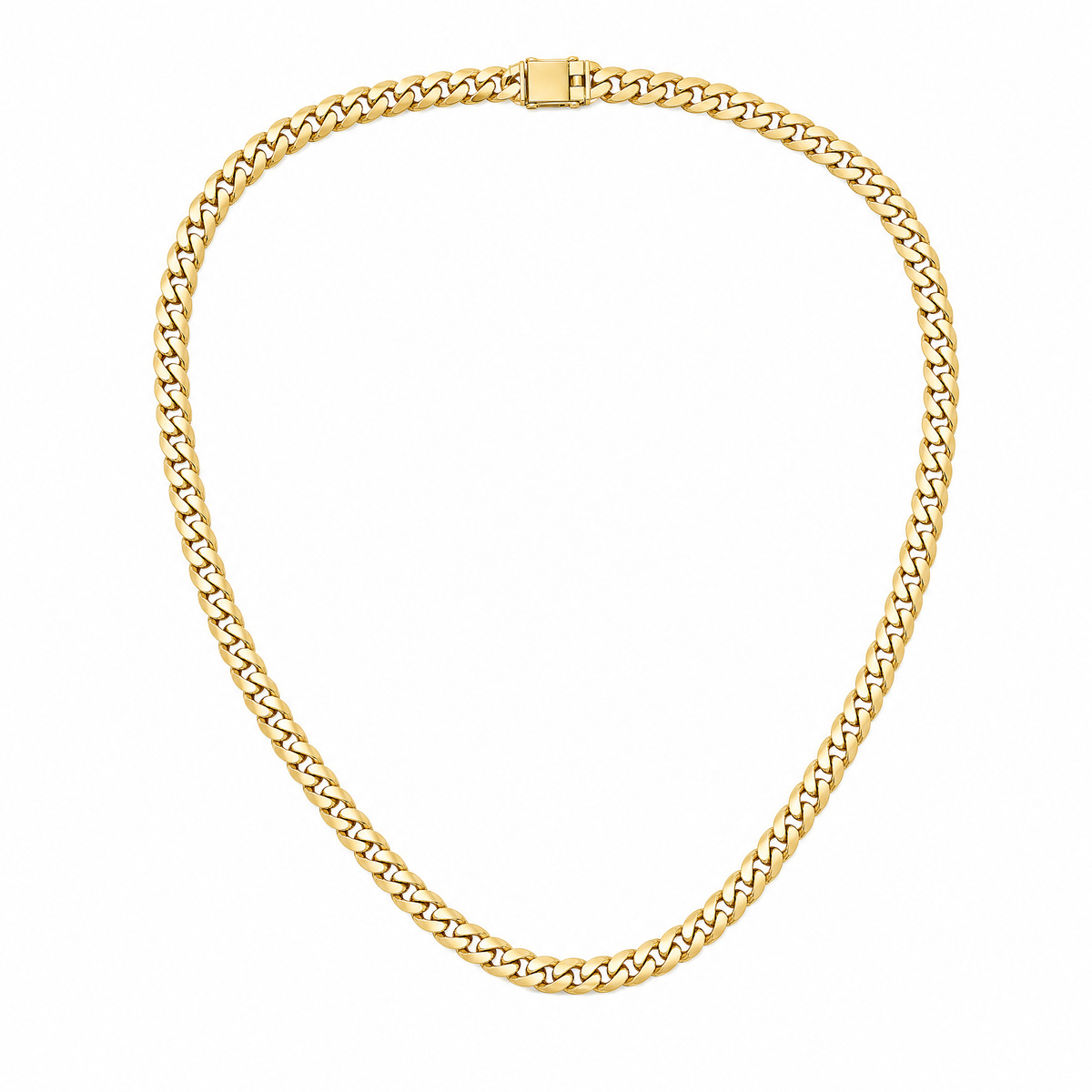Ledger Cuban 14k gold miami cuban chain, full necklace, 14k yellow gold, 3.9mm #Color_Yellow Gold