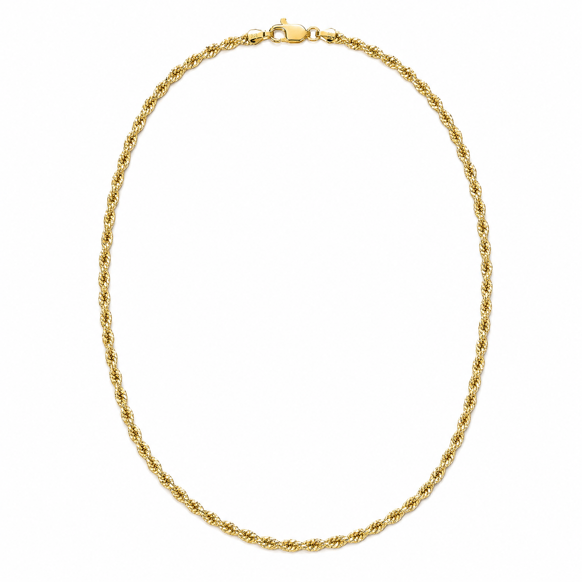 Bound Rope 14k gold rope chain, full necklace, 14k yellow gold, 2.5mm #Color_Yellow Gold