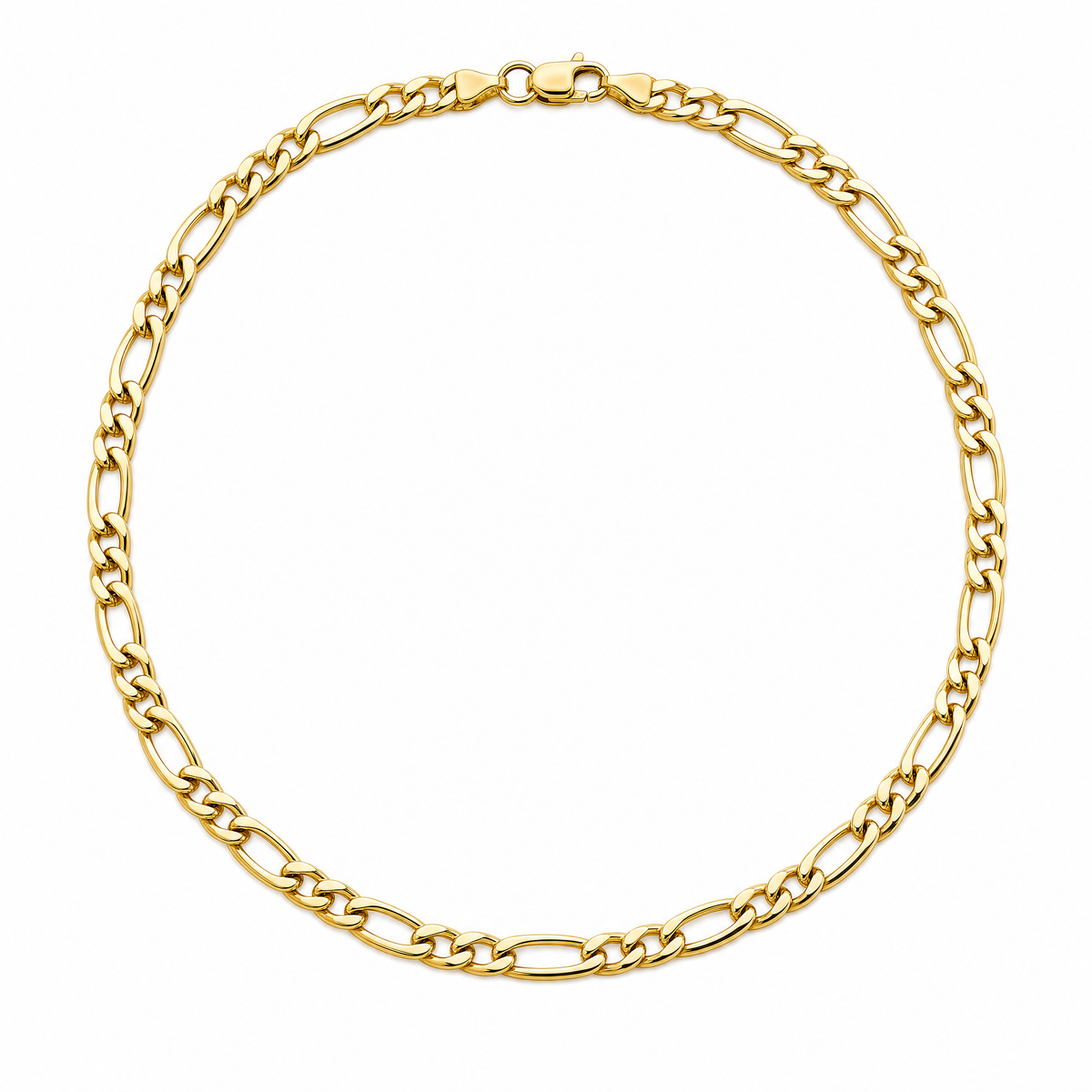 Loupe Figaro 14k gold figaro chain, full necklace, 14k yellow gold, 6mm #Color_Yellow Gold