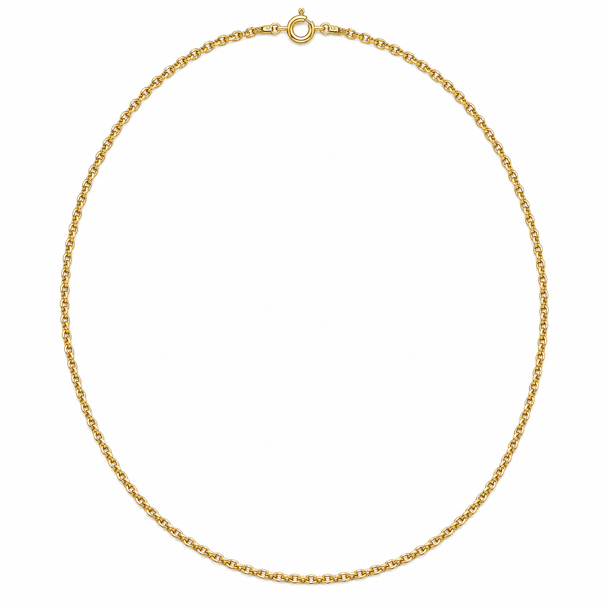 Promise Cable 14k gold cable chain, full necklace, 14k yellow gold, 1.1mm #Color_Yellow Gold