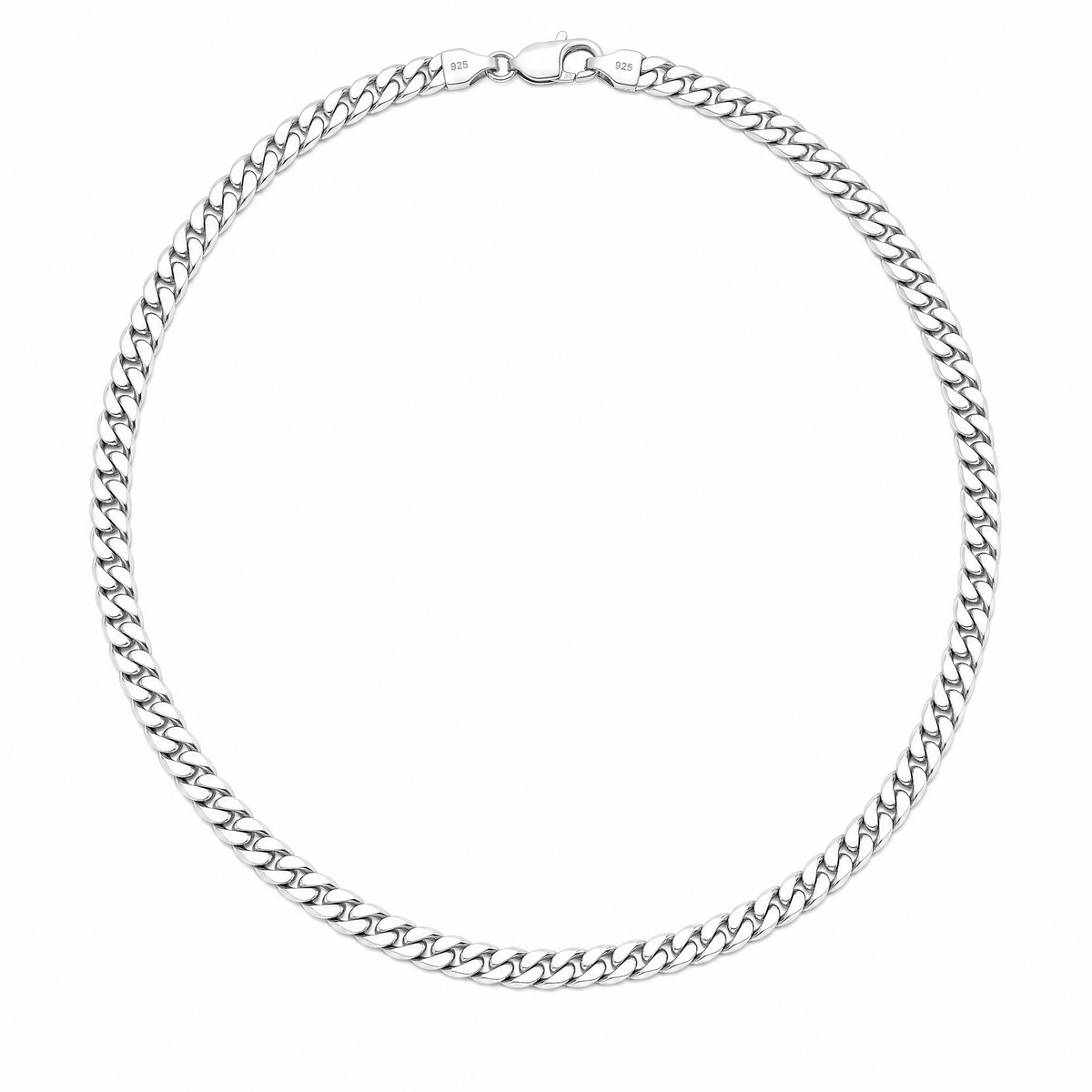 Ledger Cuban sterling silver miami cuban chain, full necklace, sterling silver, 4.9mm #Color_Sterling Silver