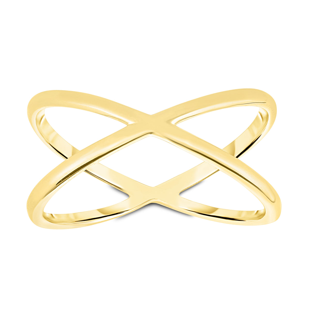 Bound Crossover 14k gold crossover ring