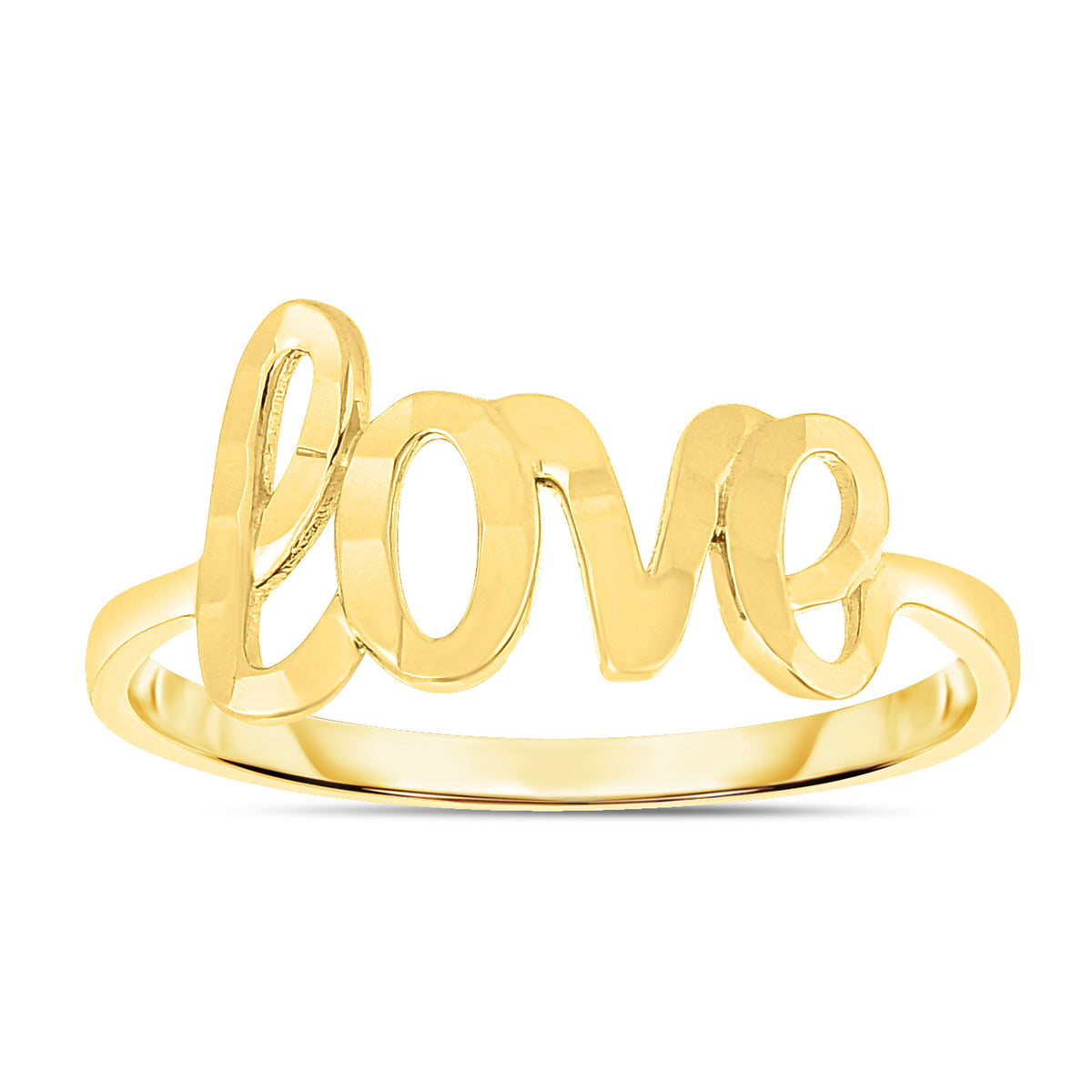 Written Word 14k gold script ring