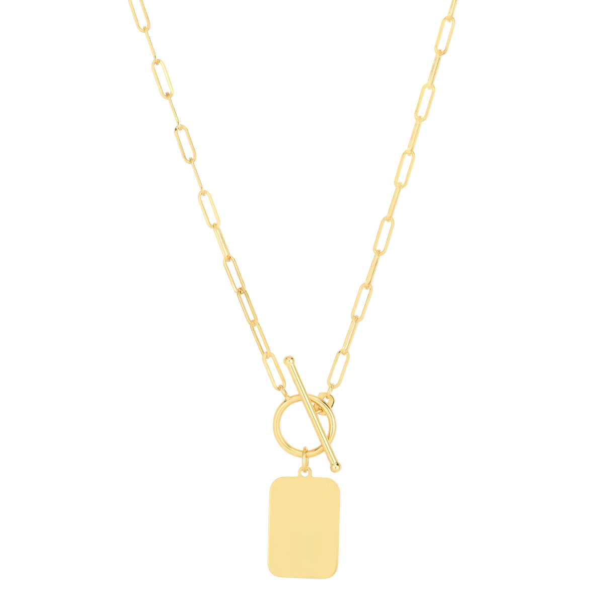 Word Tag 14k gold tag necklace