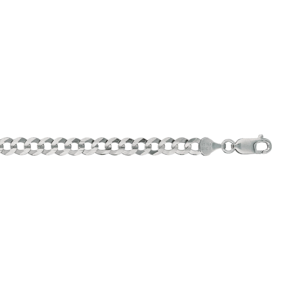 Parcel Curb 14k gold curb chain, 14k white gold, 5.7mm #Color_White Gold