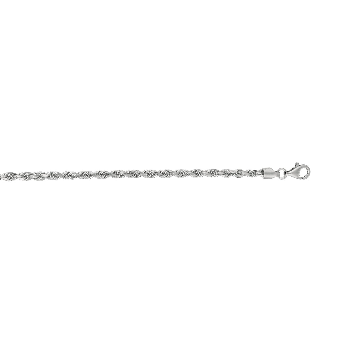 Bench Rope 14k gold rope chain, 14k white gold, 3mm #Color_White Gold