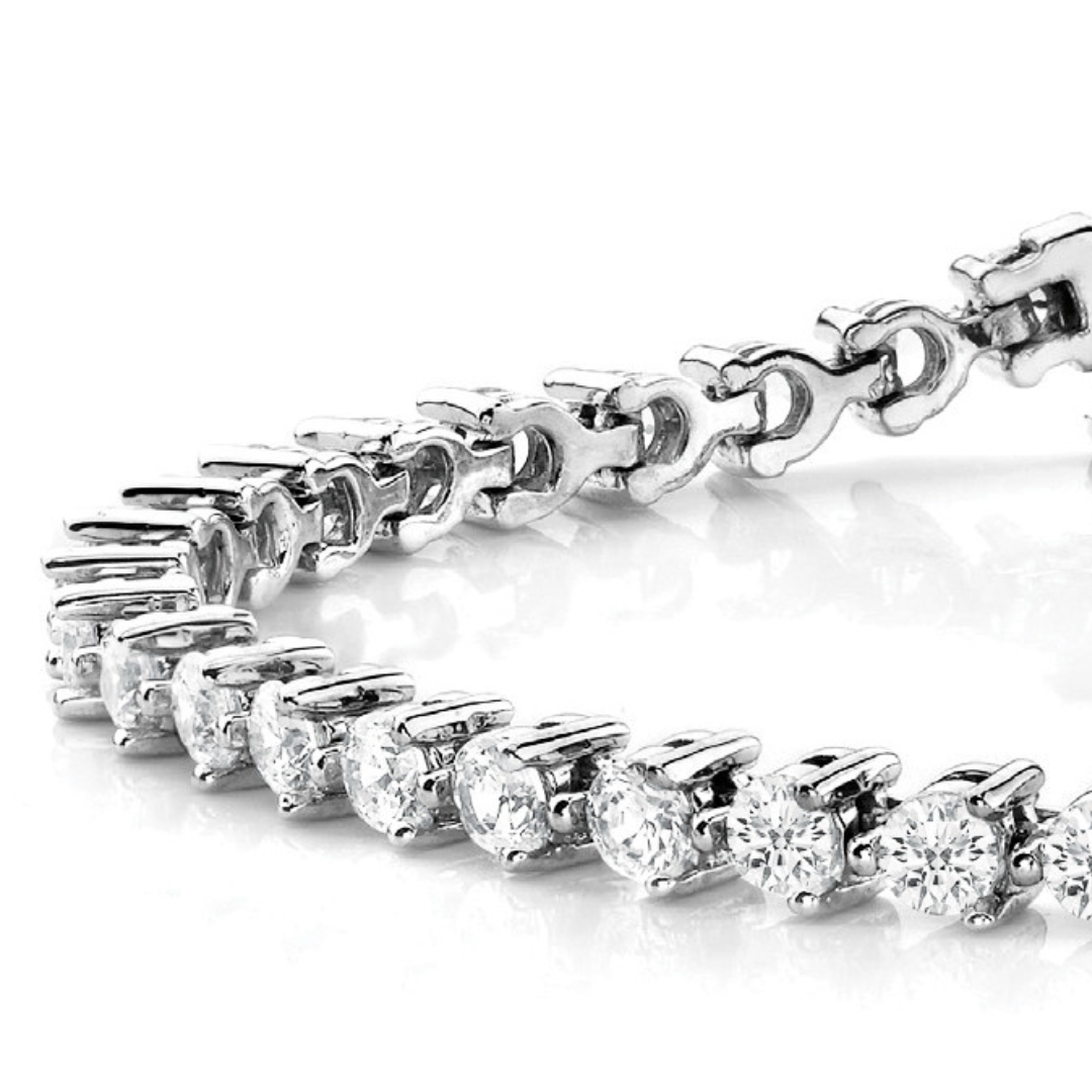 Three Graces lab-grown diamond tennis bracelet, 14k gold, 2.9 to 4.7 ct
