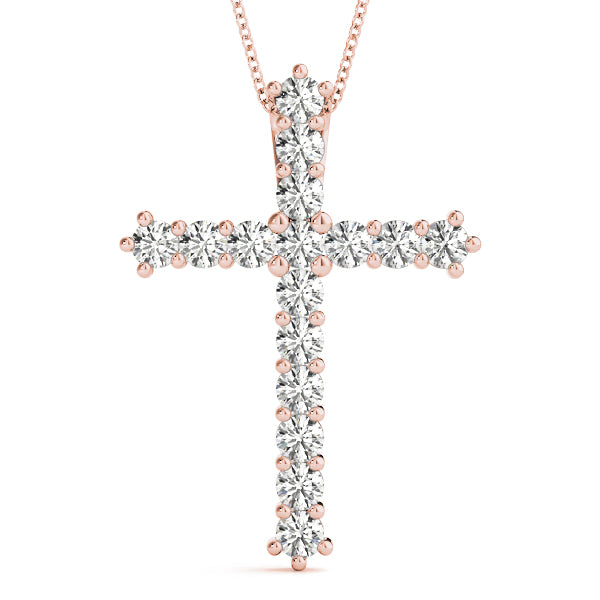 Blessed Cross lab-grown diamond cross pendant, 14k gold