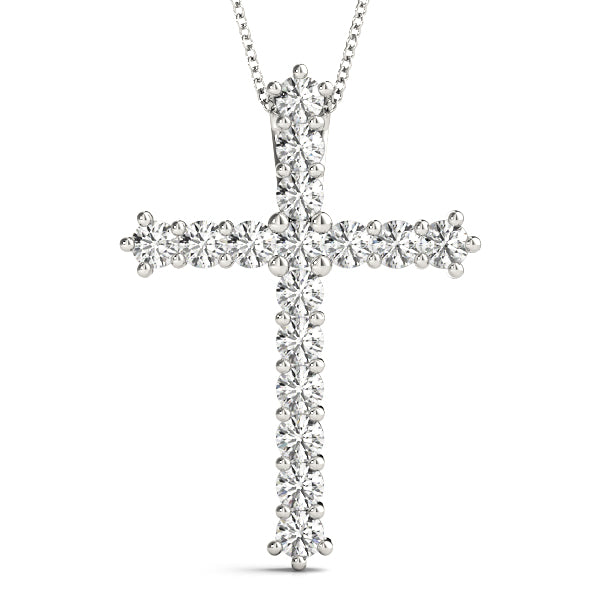 Blessed Cross lab-grown diamond cross pendant, 14k gold