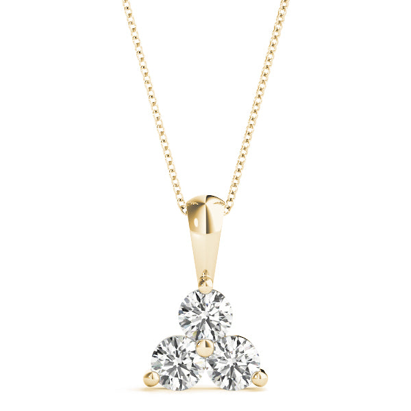 Three Favors lab-grown diamond cluster pendant, 14k gold