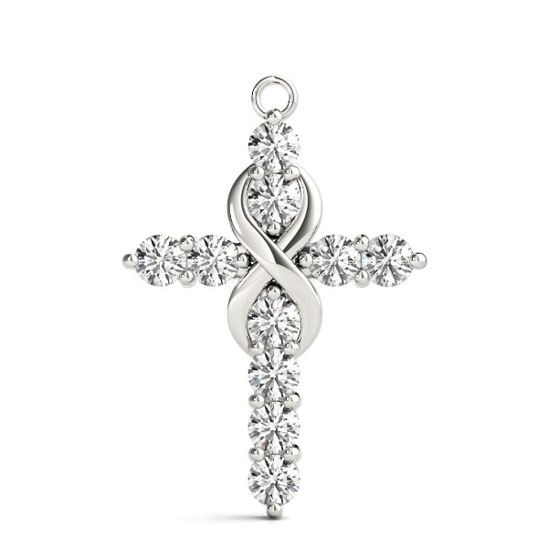 Bound Cross lab-grown diamond cross pendant, 14k gold