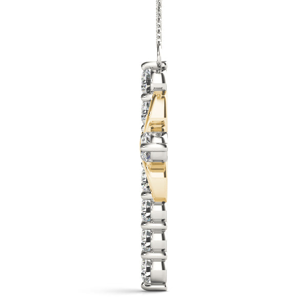 Bound Cross lab-grown diamond cross pendant, 14k gold