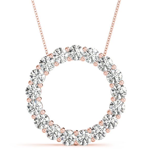 Circle Vow lab-grown diamond circle pendant, 14k rose gold#Color_Rose Gold