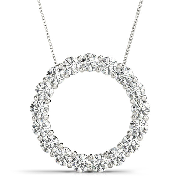 Circle Vow lab-grown diamond circle pendant, 14k white gold#Color_White Gold