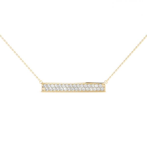 Quiet Bar lab-grown diamond bar necklace, 14k gold