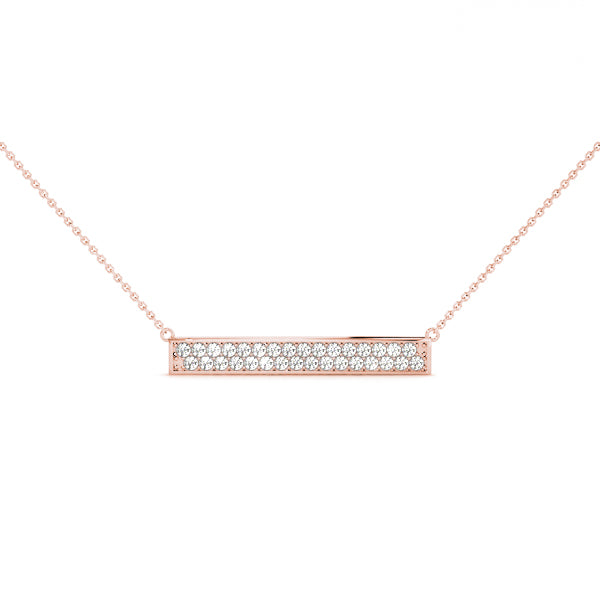 Quiet Bar lab-grown diamond bar necklace, 14k gold