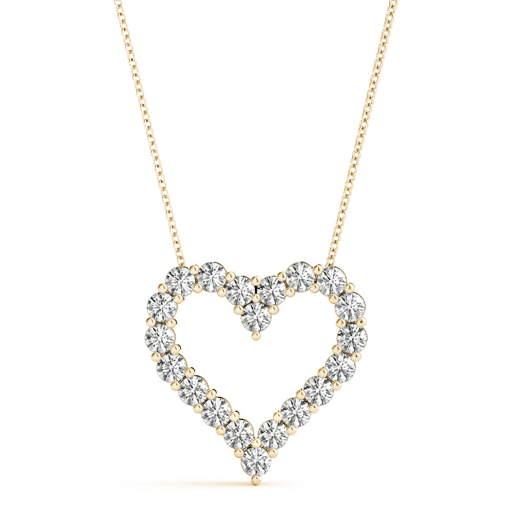 Heart Word lab-grown diamond heart pendant, 14k gold