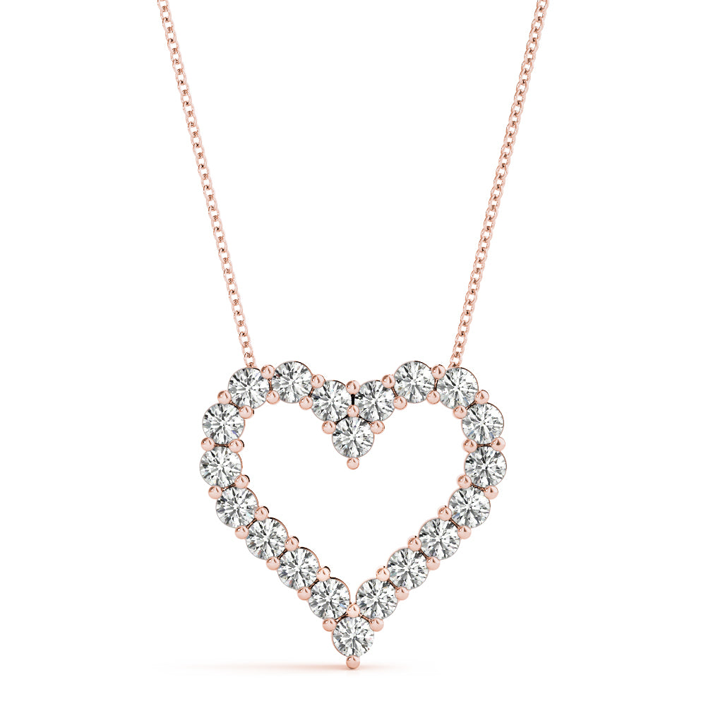 Heart Word lab-grown diamond heart pendant, 14k gold