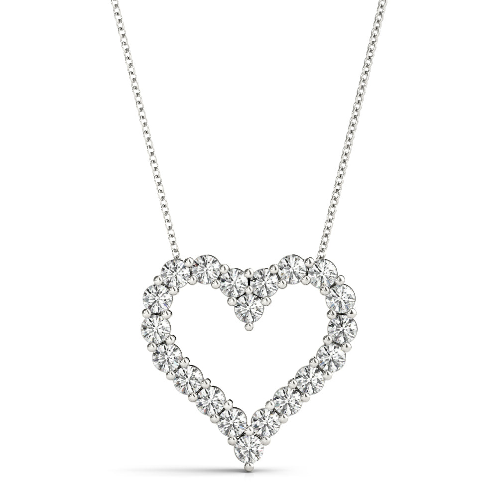 Heart Word lab-grown diamond heart pendant, 14k gold