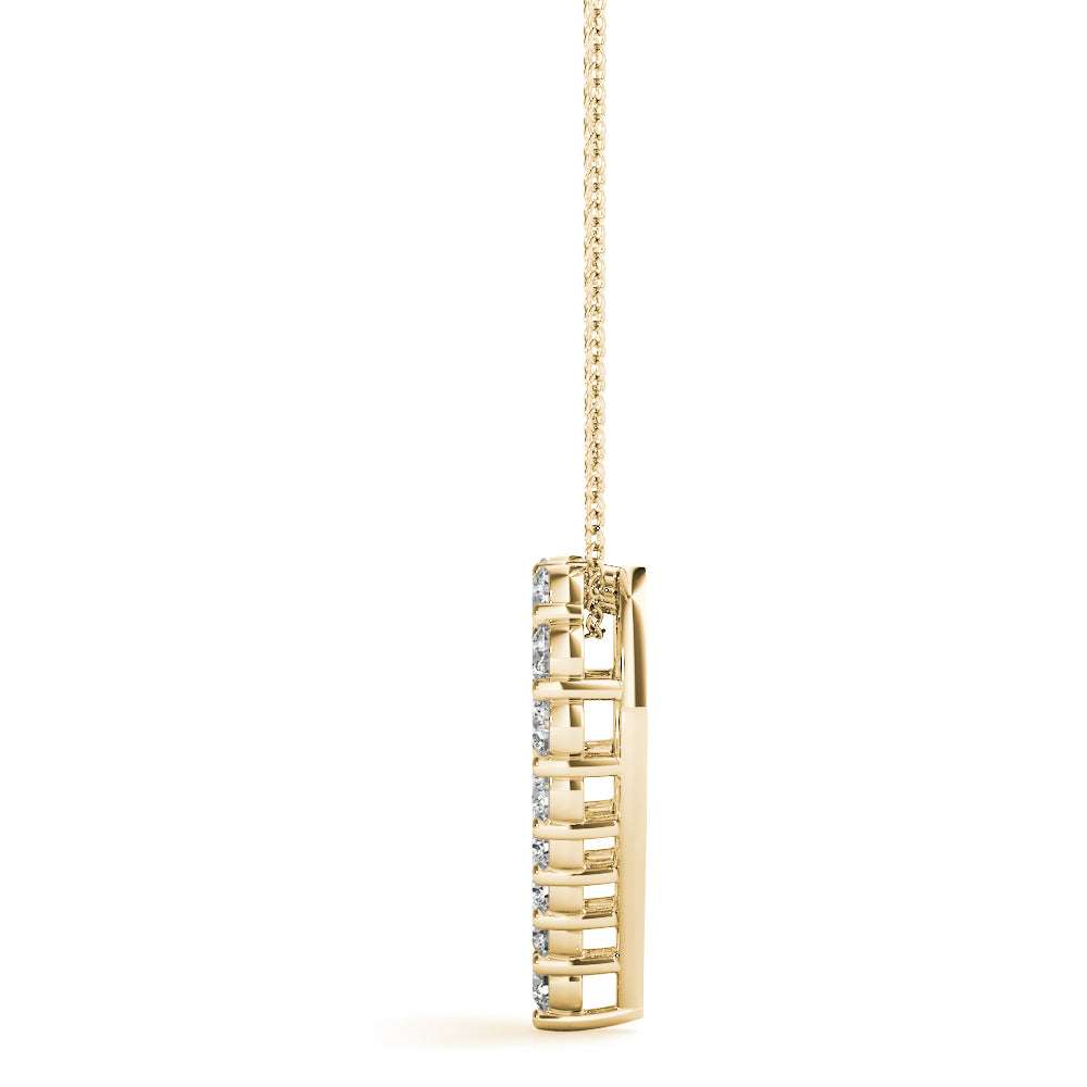 Heart Word lab-grown diamond heart pendant, 14k gold