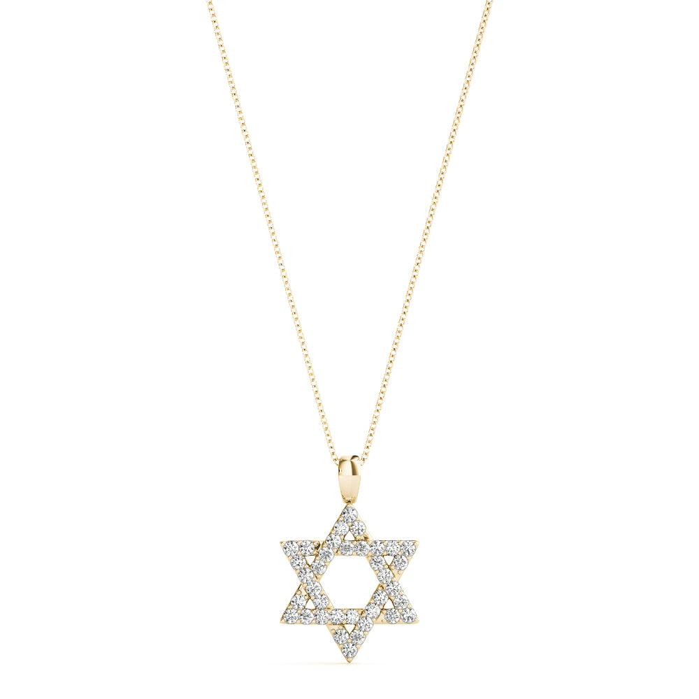 Star of David lab-grown diamond pendant, 14k yellow gold#Color_Yellow Gold
