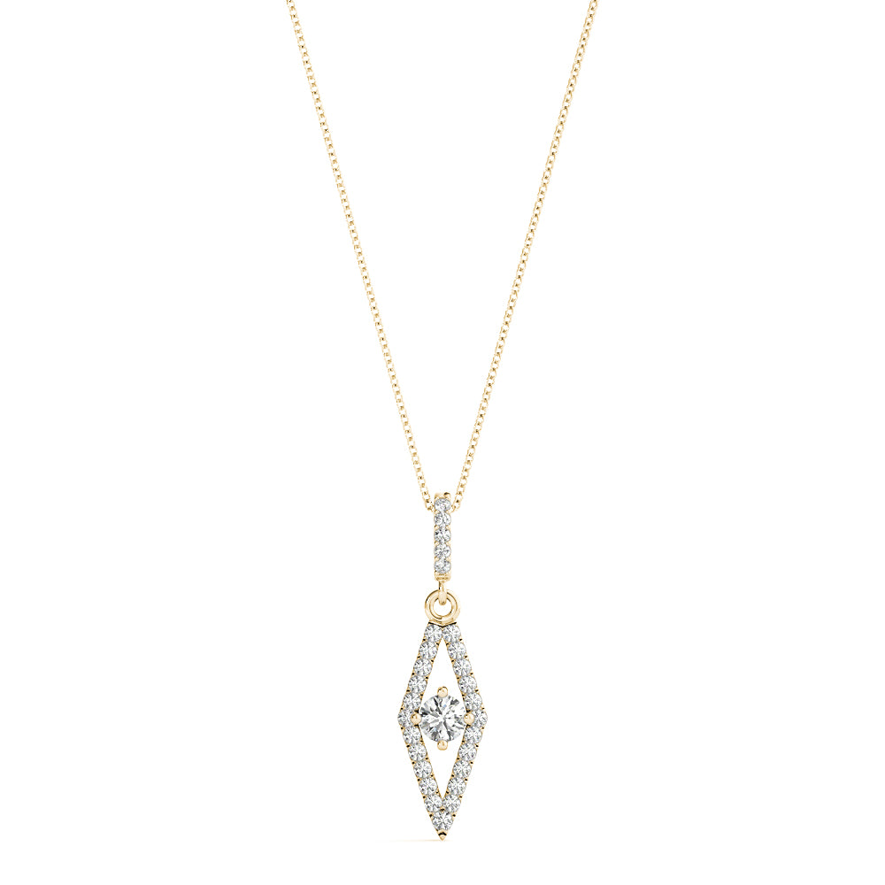 Watchful Charm lab-grown diamond eye pendant, 14k gold