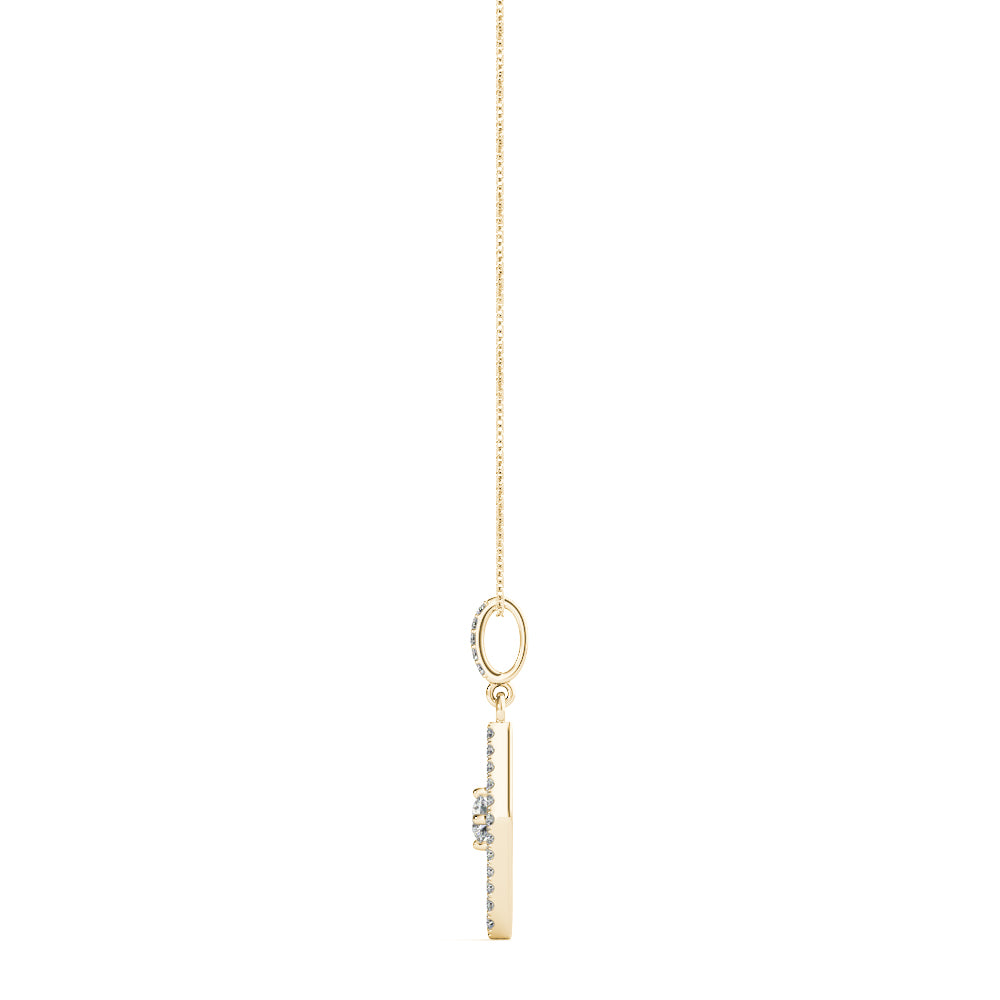 Watchful Charm lab-grown diamond eye pendant, 14k gold