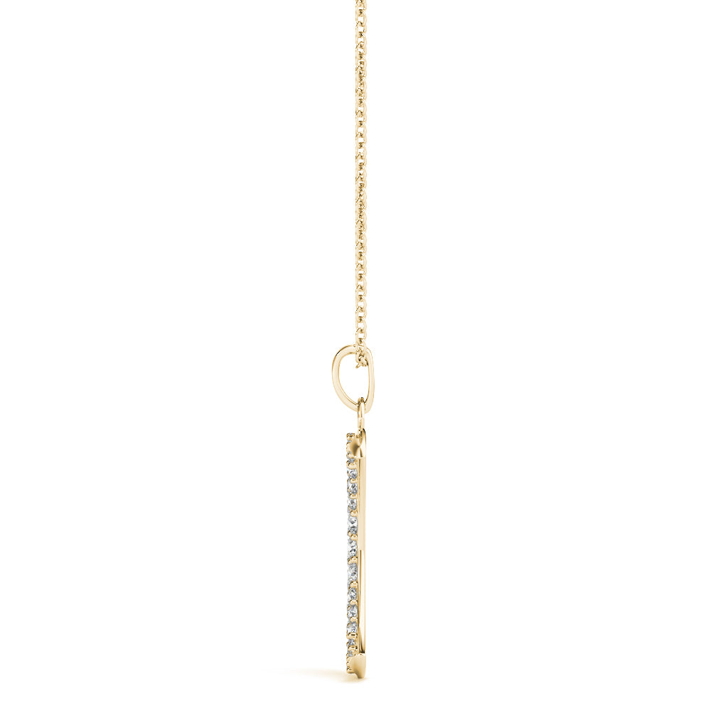Crescent Charm lab-grown diamond crescent pendant, 14k gold