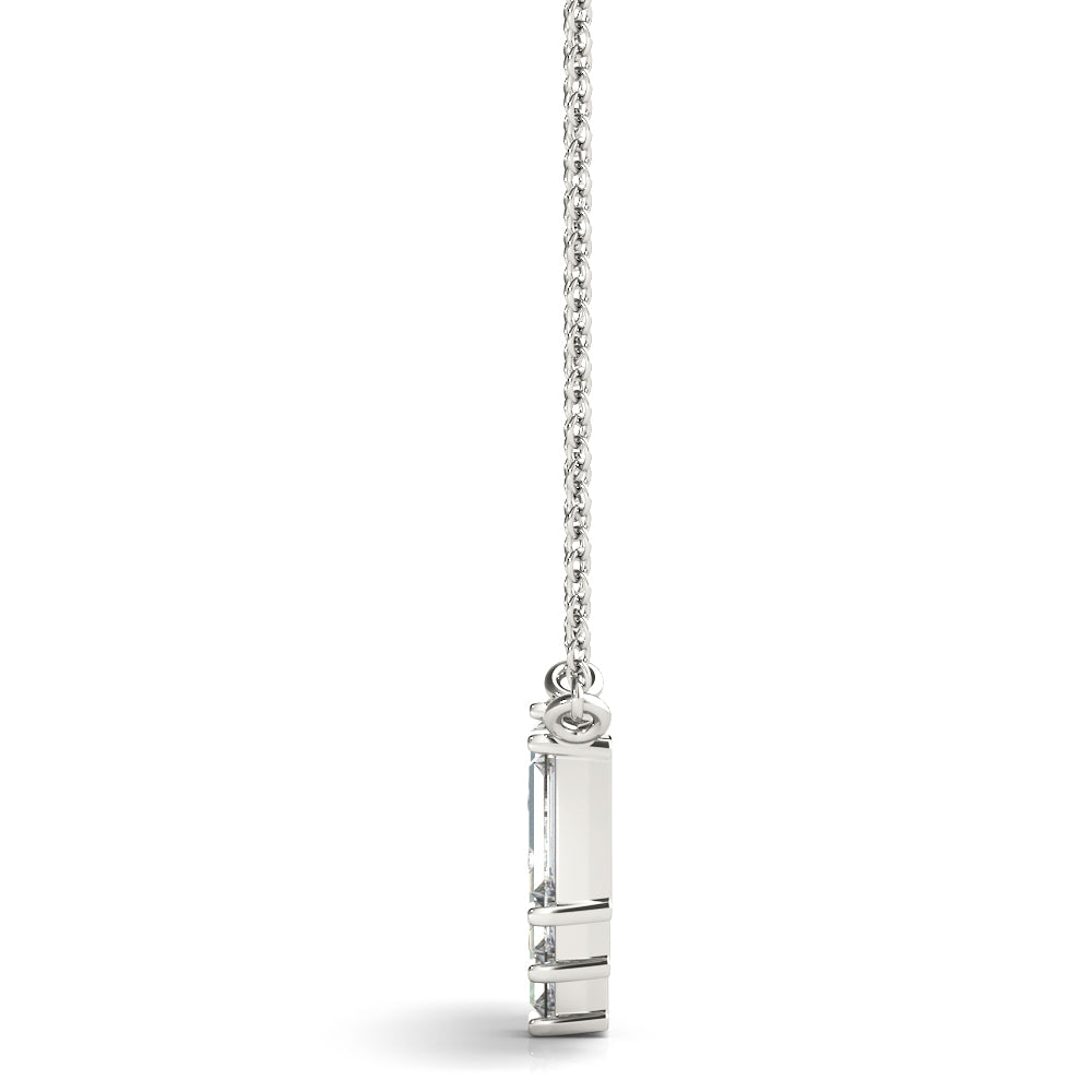 Bestowed Wave lab-grown diamond necklace, 14k white gold#Color_White Gold