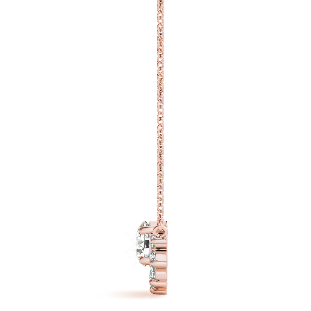Halo Bloom lab-grown diamond pendant, 14k gold