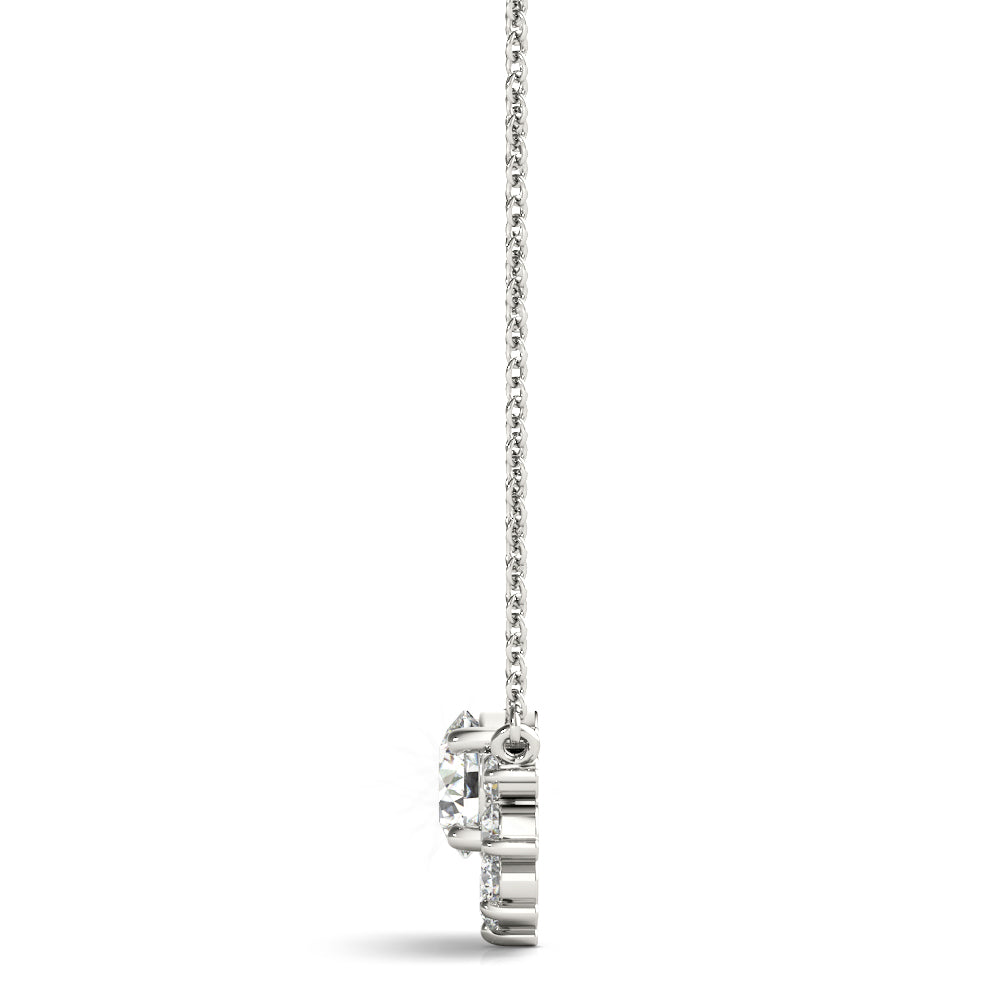 Halo Bloom lab-grown diamond pendant, 14k gold