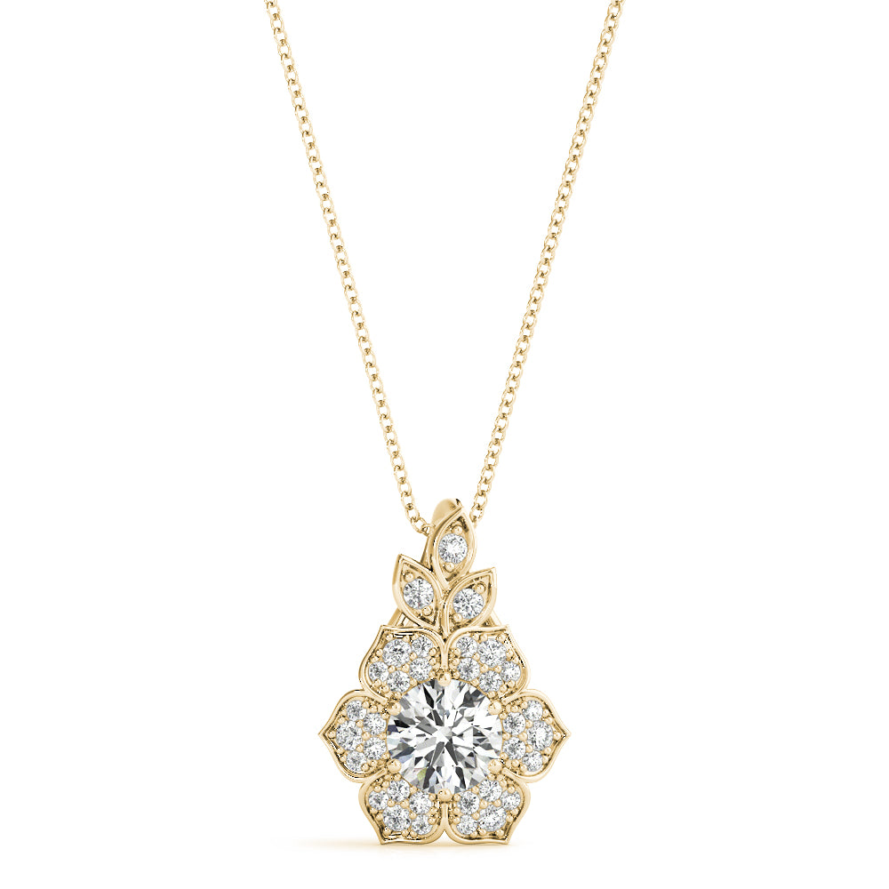 Given Bloom lab-grown diamond flower pendant, 14k yellow gold#Color_Yellow Gold