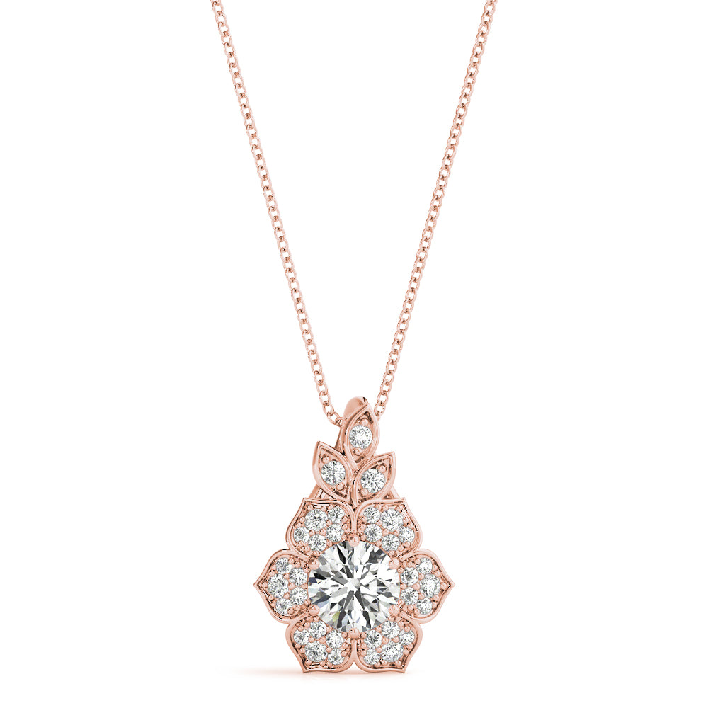 Given Bloom lab-grown diamond flower pendant, 14k rose gold#Color_Rose Gold