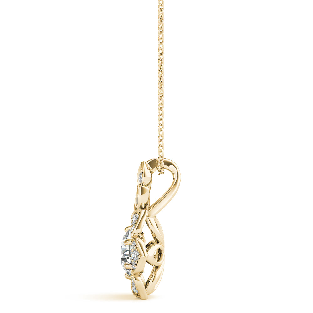 Given Bloom lab-grown diamond flower pendant, 14k yellow gold#Color_Yellow Gold