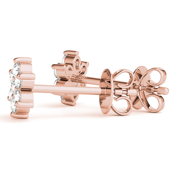Charm Cluster lab-grown diamond cluster stud earrings, 14k gold