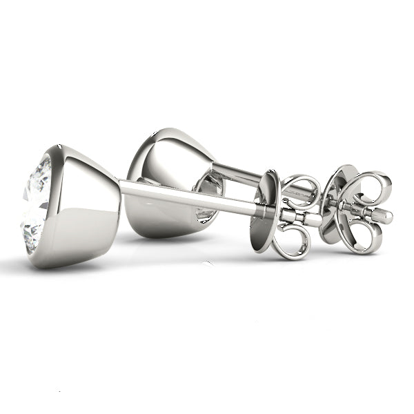 Bezel Aura lab-grown diamond bezel stud earrings, 14k white gold#Color_White Gold