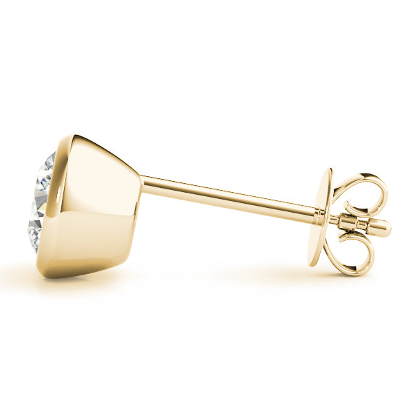Bezel Aura lab-grown diamond bezel stud earrings, 14k yellow gold#Color_Yellow Gold